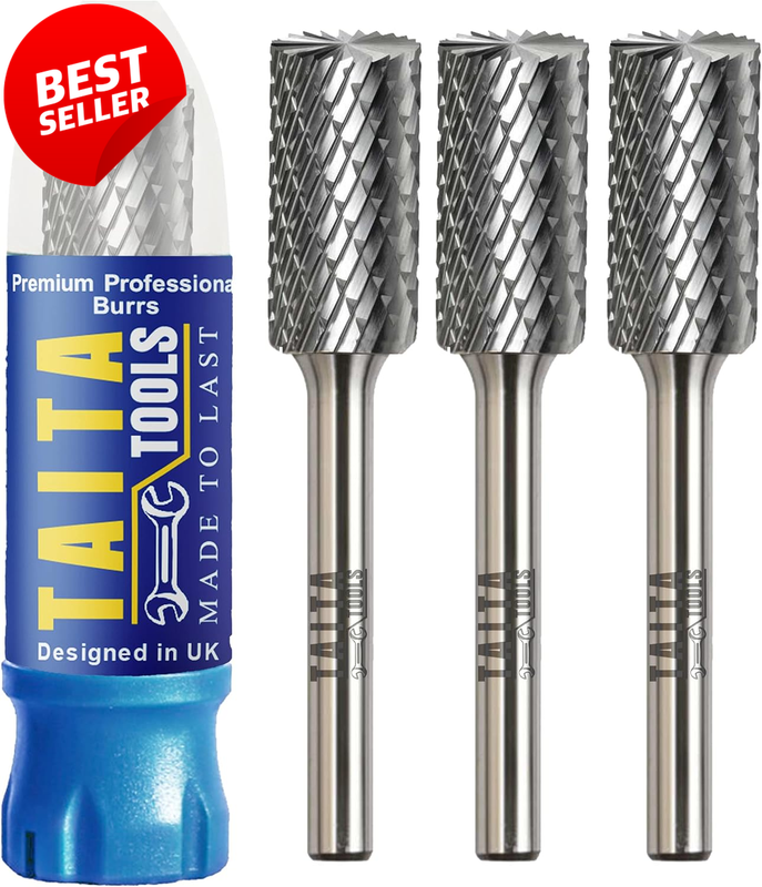 SB-5 Tungsten Carbide Burr 1/4 Shank Double Cut Die Grinder Bit Set Case - US