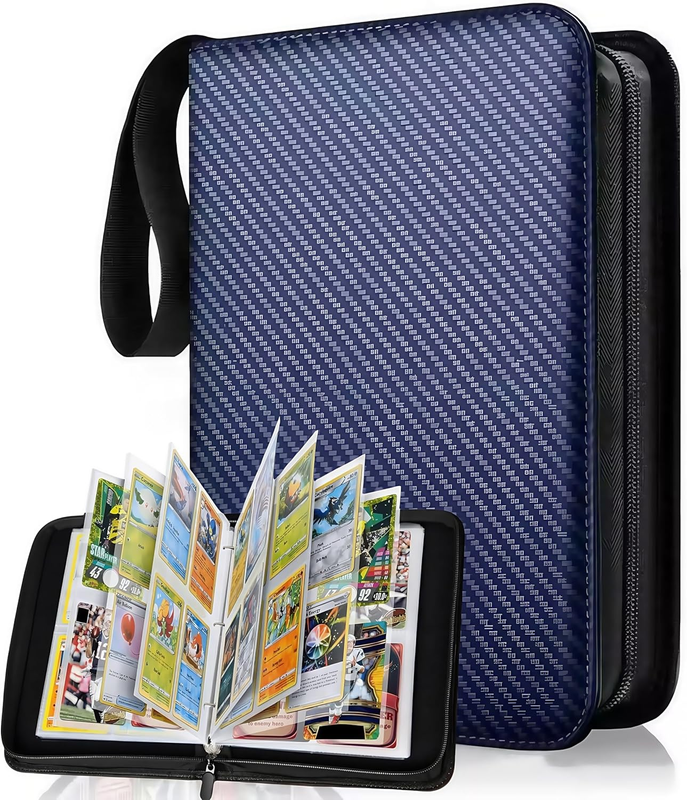 Trading Card Binder 4 Pocket, Collectible Trading Card Albums with 50 Removable