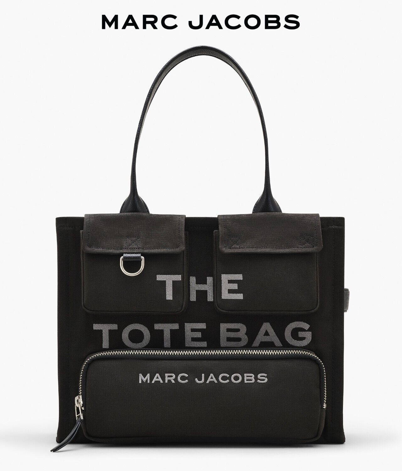 MARC JACOBS The Cargo Canvas Tote Bag Large Black Shoulder