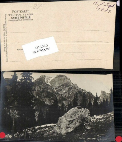 127313,Trentino Studie in den Dolomiten Fotokarte Sulden 1904 img