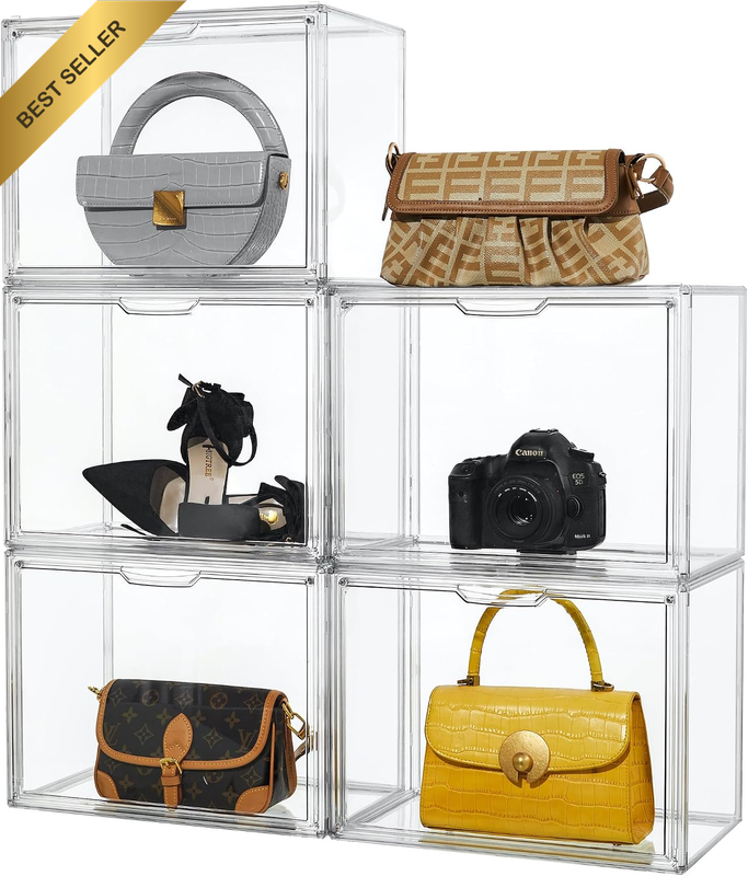 Purse Organizer for Closet, 5 Pack X-Large Handbags Storage Organizer,Stackable