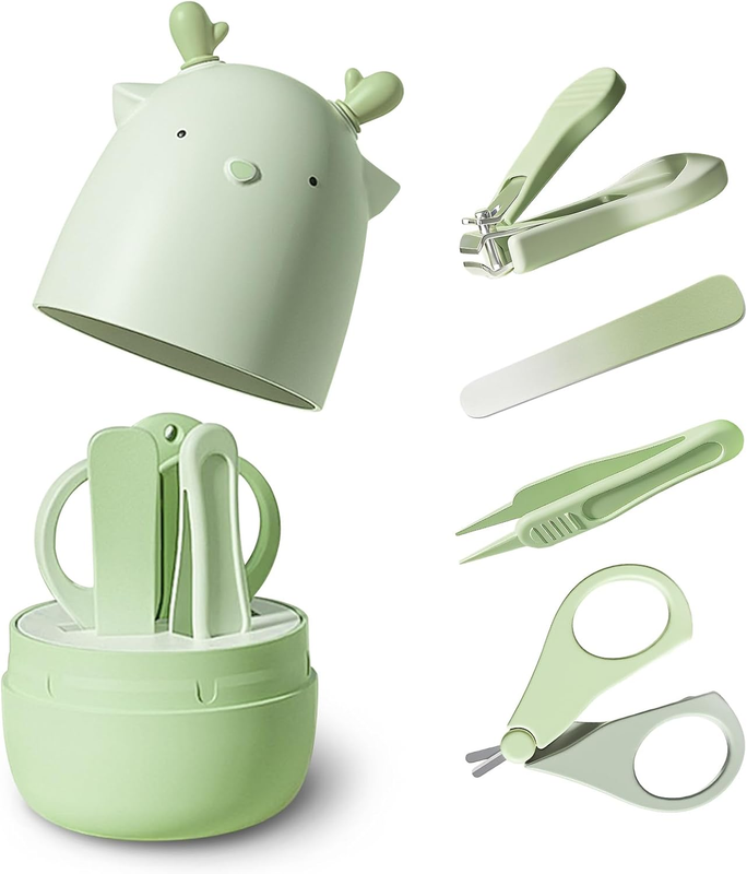 4-In-1 Baby Nail Care Set – Safe Nail Clipper, Scissors, File & Tweezer with Pro