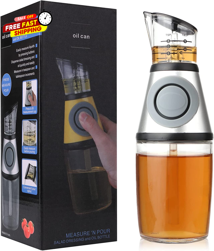 Dispenser Glass Bottle Portable For Cooking Kitchen 8.5oz Wide Opening