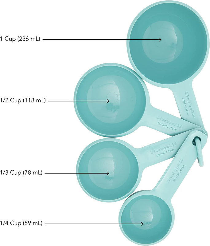 Measuring Cups, Set of 4, Aqua Sky