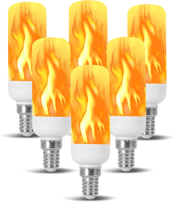 Fire Effect T6 T8 E12 LED Fire Candle Light Bulb Flame Flicker Tube Base Shape N