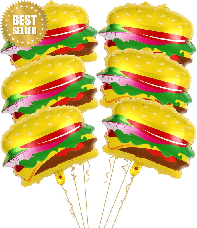 Hamburger Foil Balloons, Giant Food Shaped, 49 X 54 Cm, BBQ Picnic Birthday Part