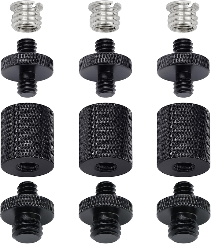 12 Pcs Camera Screw Adapter 1/4" to 3/8", Light Stand Adapter Tripod Converter T