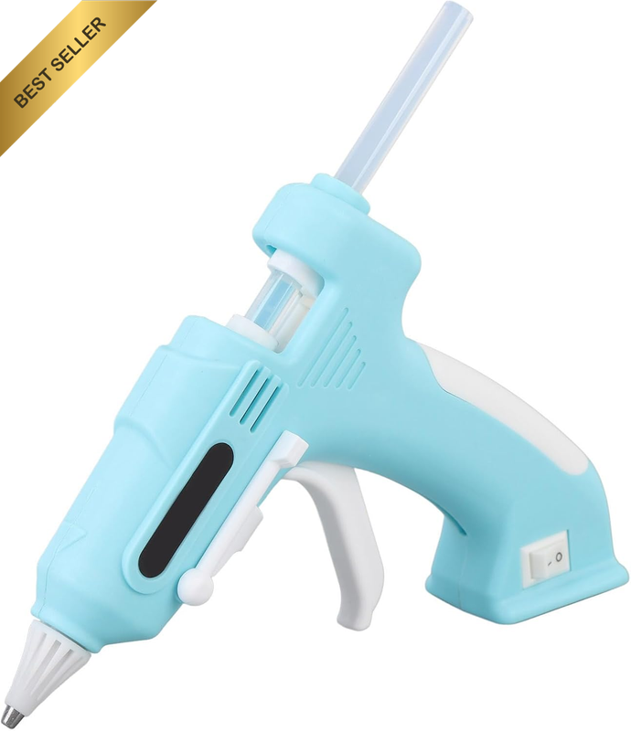 Hot Glue Gun, Cordless Hot Glue Tool with 10Pcs 7Mm High Adhesion Glue Sticks, R