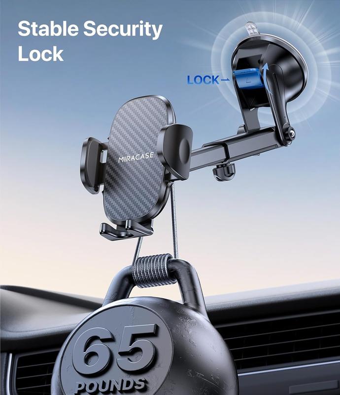 3-in-1 Cell Phone Holder for Cars Dashboard Windscreen Desk, Car Phone Holder Mo