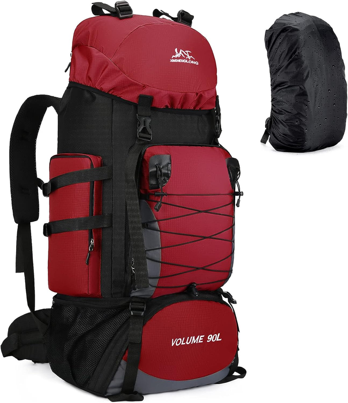 90L Outdoor Travel Hiking Camping Backpack Waterproof Rucksack Trekking Bag Pack