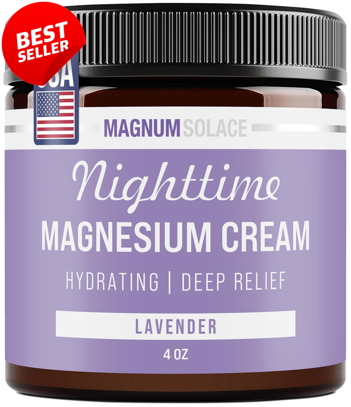 Magnesium Lotion Nighttime Cream Lavender Topical Safe for Kids USA Made - US