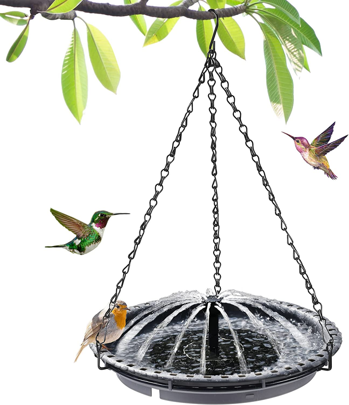 Dreyoo Solar Bird Bath Fountain for Outdoor, Solar Powered Hummingbird Water Fou