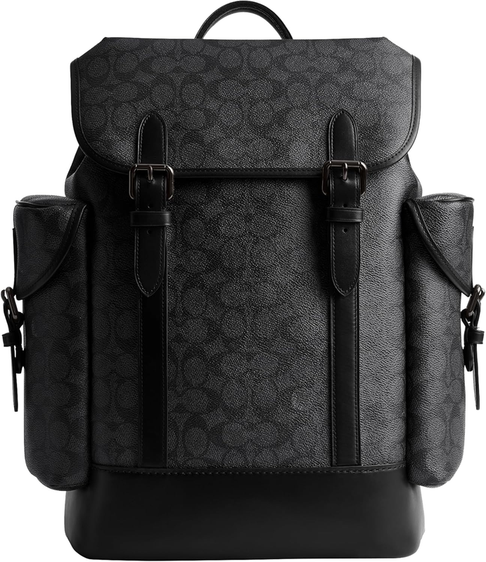 COACH Men's Hitch Backpack In Signature Canvas Charcoal One Size