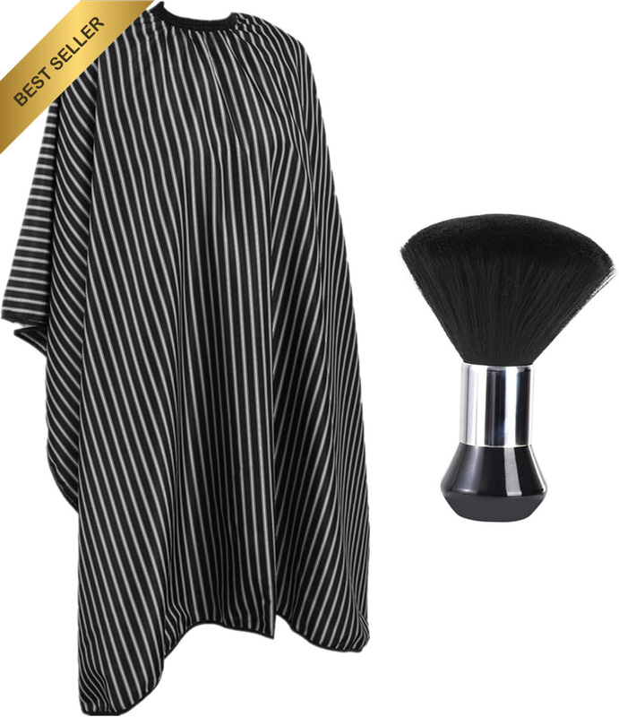 Professional Haircut Cape with Neck Duster Brush, Large Waterproof Salon Barber