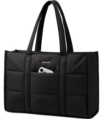 LOVEVOOK Handtasche Damen Groß, Puffer Laptoptasche 15,6 Zoll Shopper Tasche