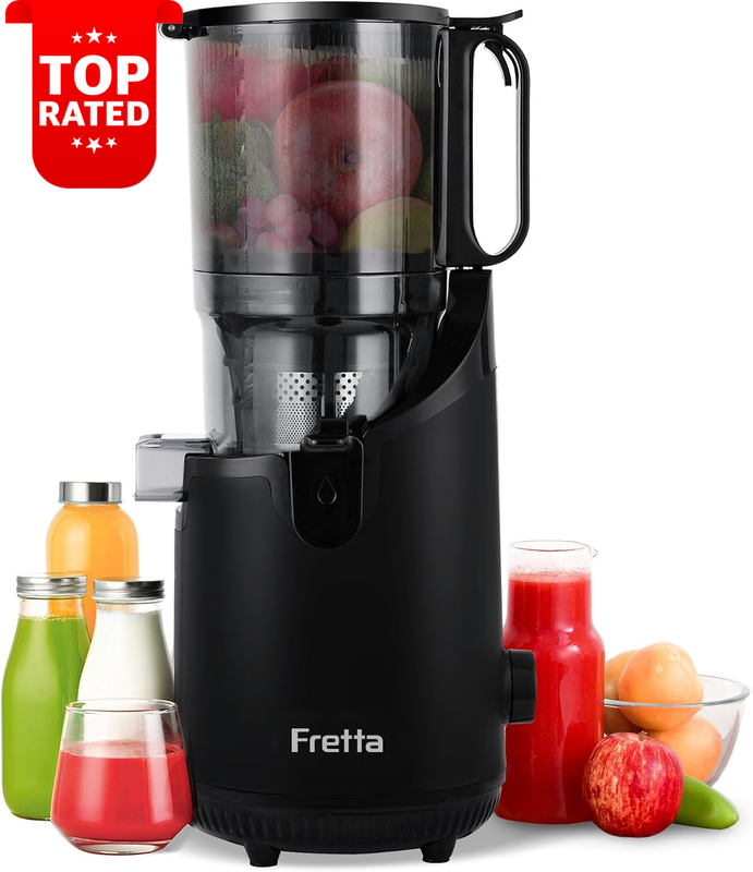 Cold Press Masticating Juicer 250W 1.8L Large Capacity Slow Juicer Black