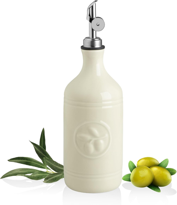 Sweejar 16 Oz Ceramic Olive Oil Dispenser Bottle, Oil Dispenser for Kitchen with