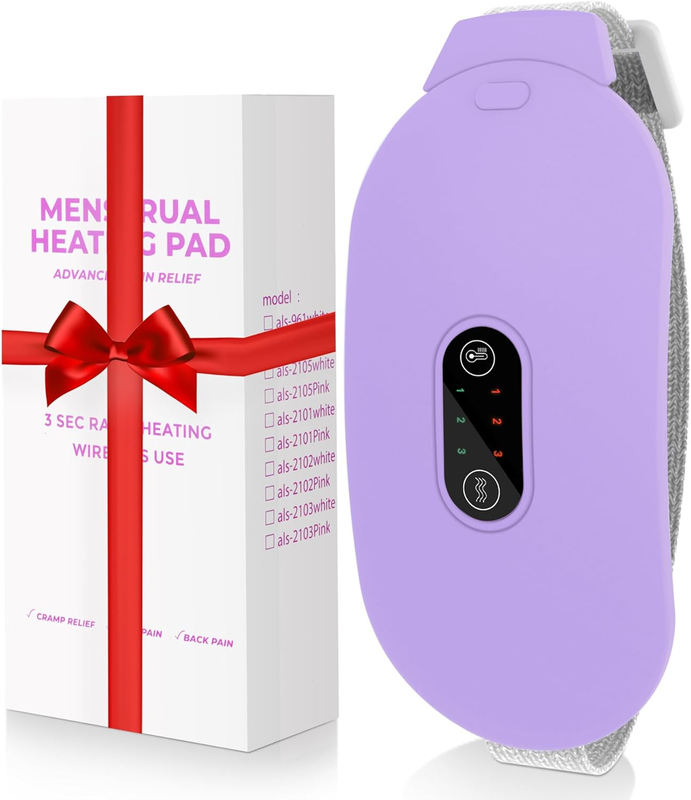 Portable Cordless Heating Pad  with 6 Heat Levels, 6 Massage Modes by GLYDUNY