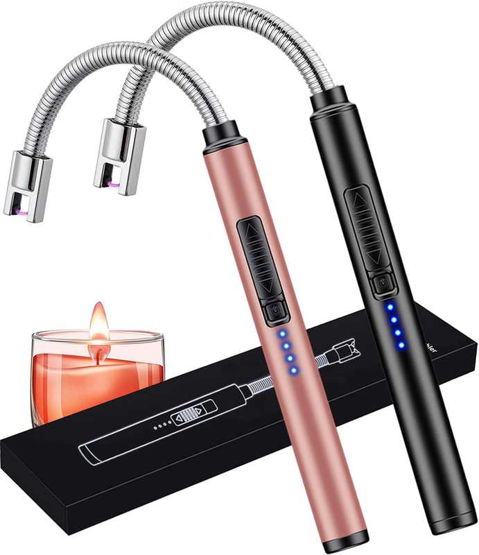 S 2 Pack, Rechargeable Usb Long Lighter Arc Lighter Camping 