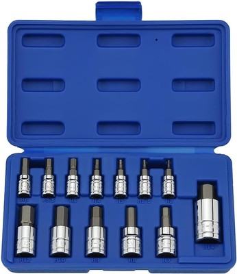 NEIKO 10074A Metric Hex Bit Socket Set | 13-Piece | S2 and Cr-V 13 Piece 