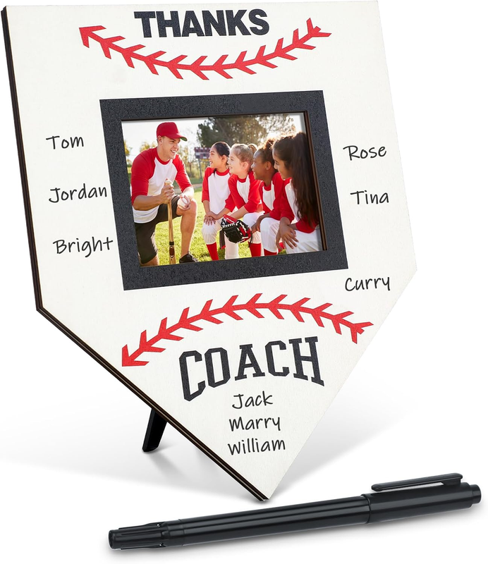 1 Pc Baseball Softball Coach Signable Picture Frame, White