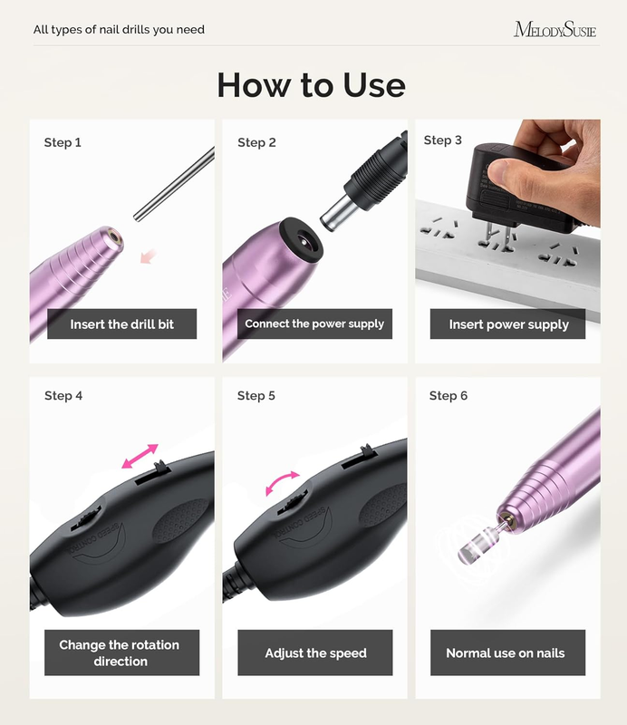 Portable Electric Nail Drill,Compact Efile Electrical Professional Nail File Kit
