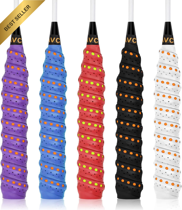5 Pack PU Racquet Grip, Super Absorbent Tennis/Badminton/Squash Rackets Overgrip