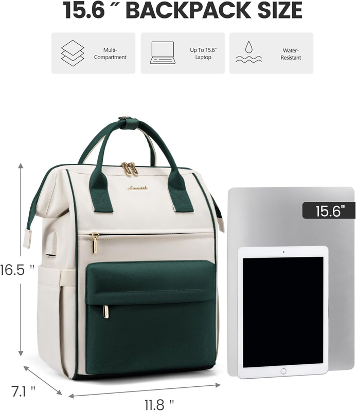 Laptop Backpack for Women Men, Teacher Nurse Work Bag Waterproof Fashion Travel