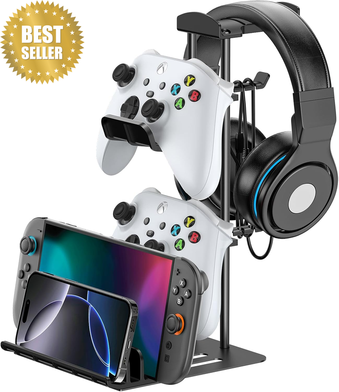 Headphone Stand, Game Controller Holder & Headset Holder for Desk, Earphone Stan