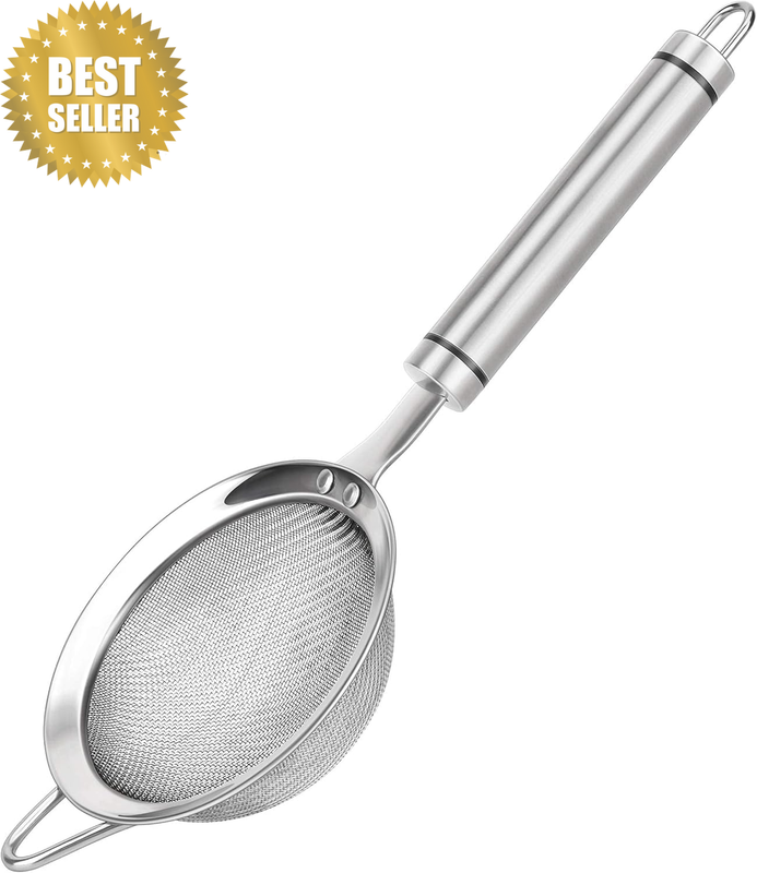 Stainless Steel Fine Mesh Strainers for Kitchen, Colander-Skimmer with Handle, S