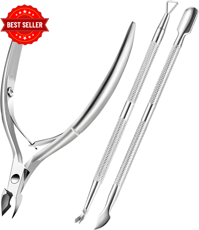 Cuticle Trimmer Cuticle Remover with Cuticle Pusher,  Professional Stainless Ste