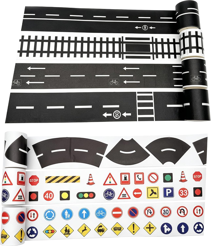 7 Rolls DIY Road Tape Traffic Sign Stickers Set, 2 Inch Wide Track Tape