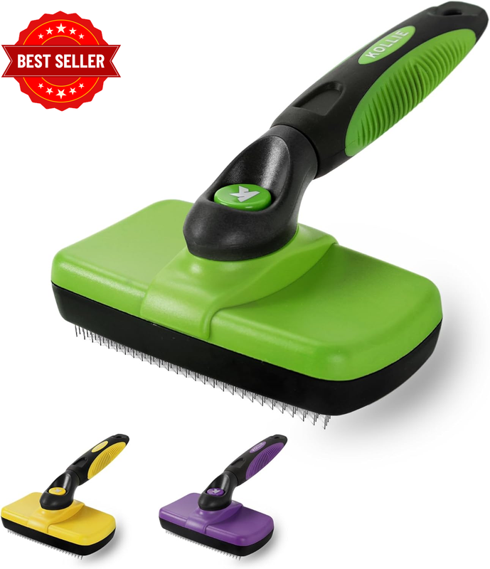 Self-Cleaning Slicker Brush Dog - All Coat Types - Removes Loose Fur, Mats, Tang