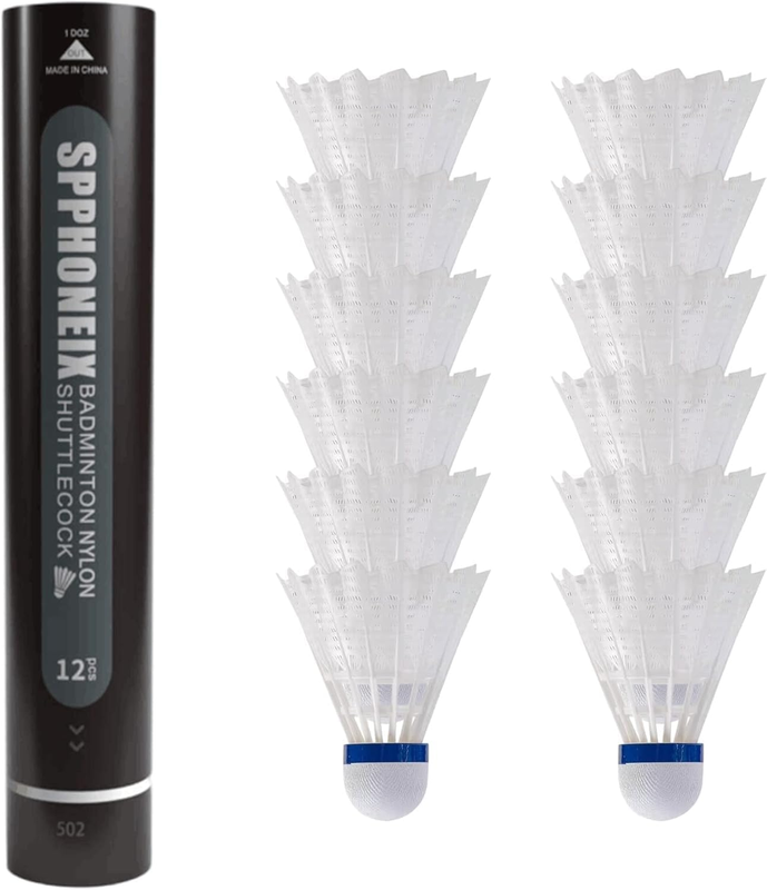 12-Pack Nylon White Badminton Shuttlecocks with High Durability High Speed Badmi