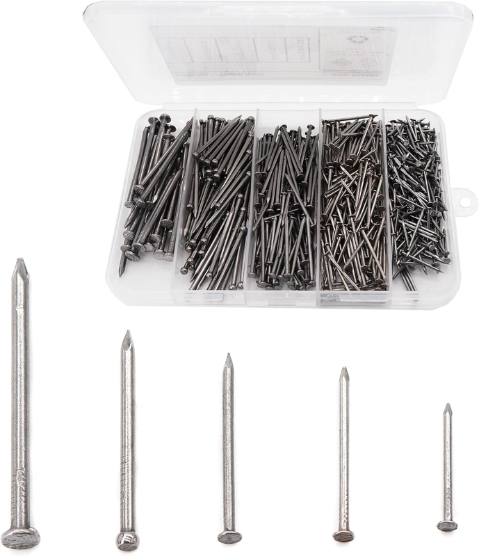 Nails Hardware Assortment Kit, 620 Pieces, Small Nails, Nails, Nails for Hanging