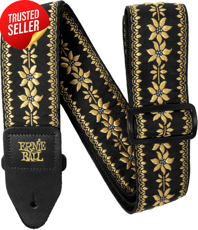 Guitar Strap Jacquard Classic Flower Crown Design