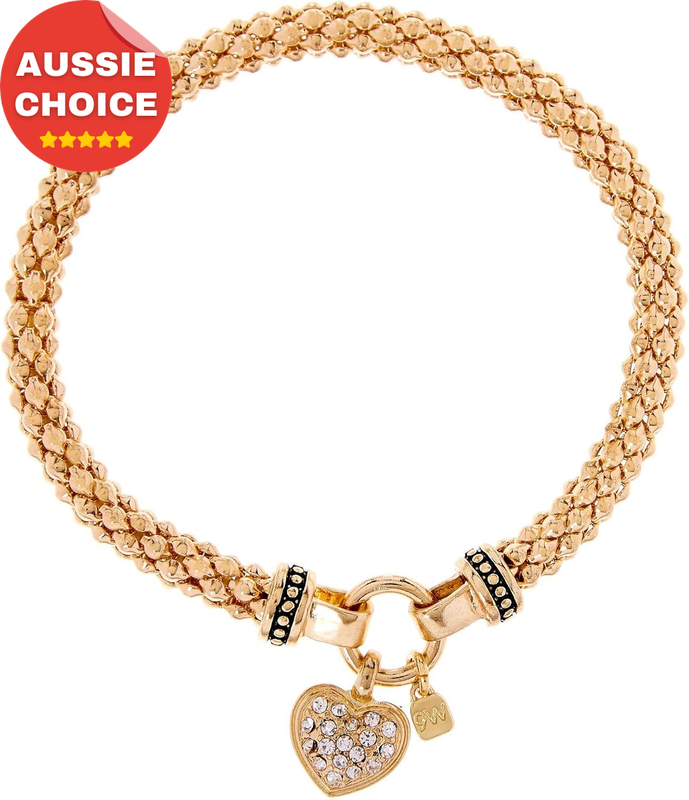 Nine West Women's Pave Heart Stretch Bracelet Gift Boxed Jewelry