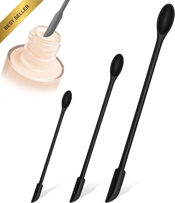 Mini Silicone Spatula, Small Spoon and Jar Scraper, Long Handle, Heat Resistant,