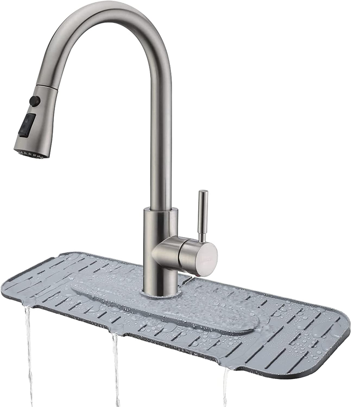 Silicone Faucet Mat Kingmall Drip Catcher For Kitchen Deck Plate Light Grey NEW