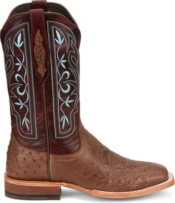 Pre-owned Tony Lama 11in Goat Womens Redblood Tinrose Leather Cowboy Boots
