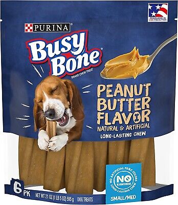 Purina Busy Bone Adult Dog Chews Peanut Butter Flavor Long 