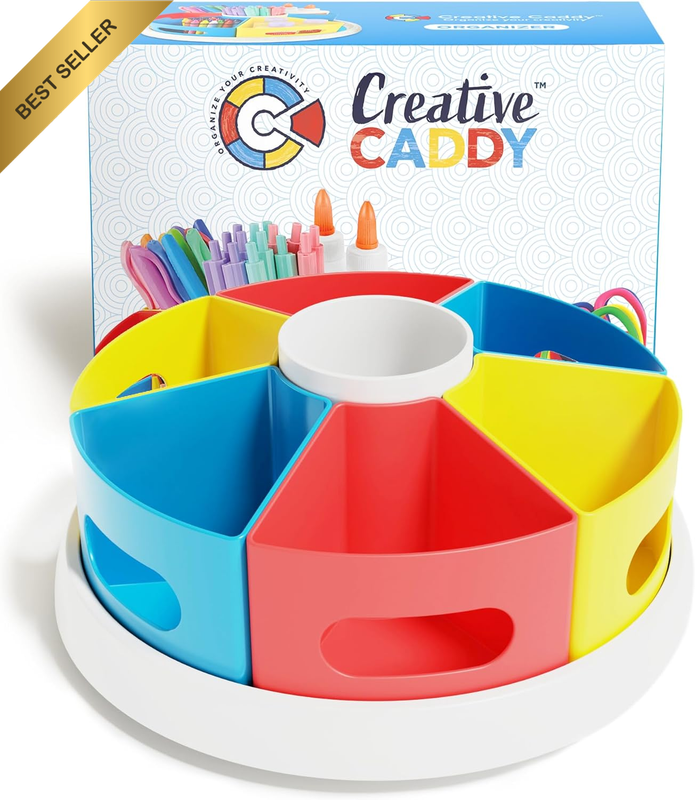 Rotating Art Supply Organizer, Kids Desk Organizer, Crayon Holder Marker Organiz