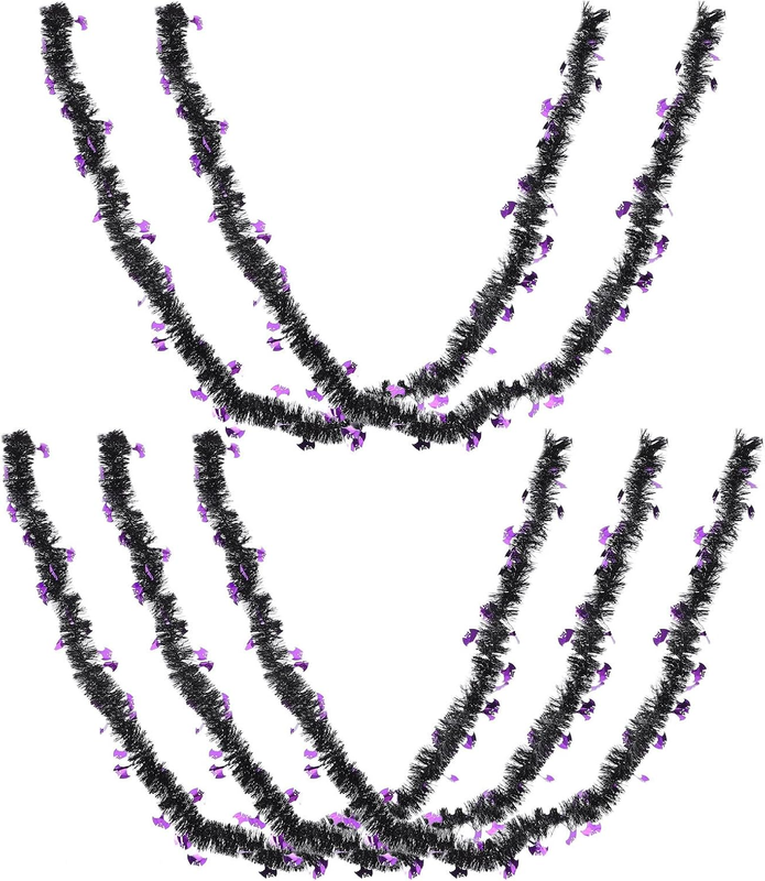 5Pcs Halloween Tinsel Garland: Metallic Ghost Twist Decorations Colorful Hanging