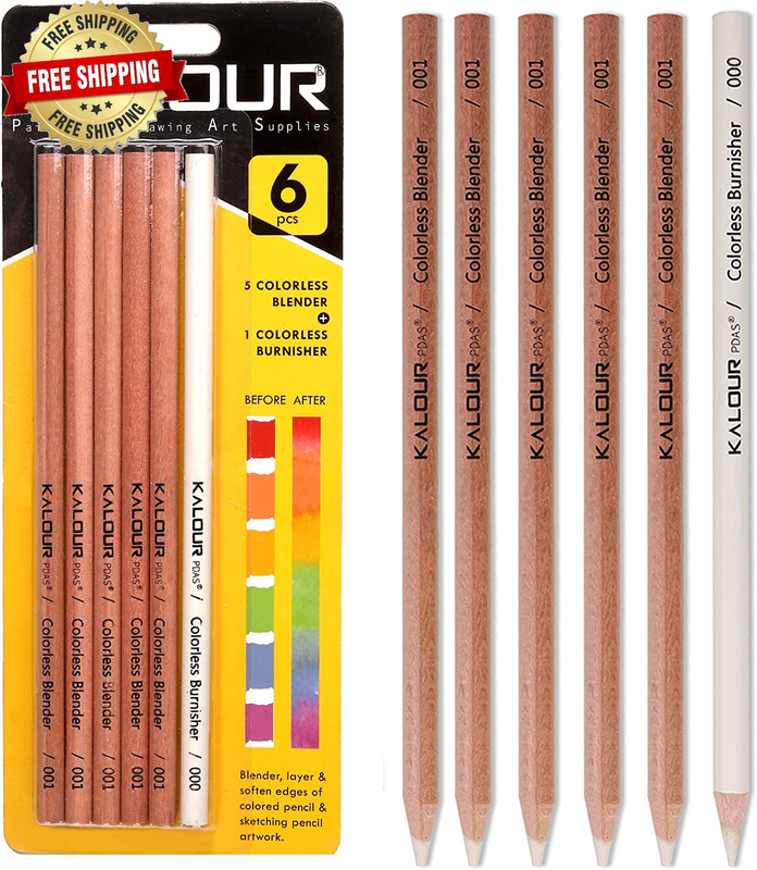 Colorless Blender and Burnisher Pencils Set,Non-Pigmented, W