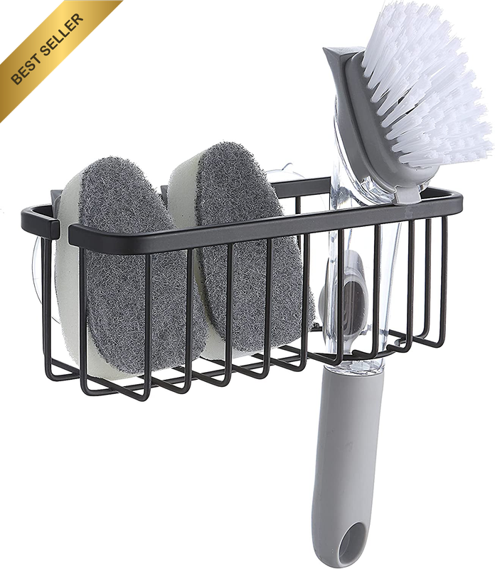 Neverrust Deluxe Kitchen Sink Suction Holder for Sponges, Scrubbers, Soap, Kitch
