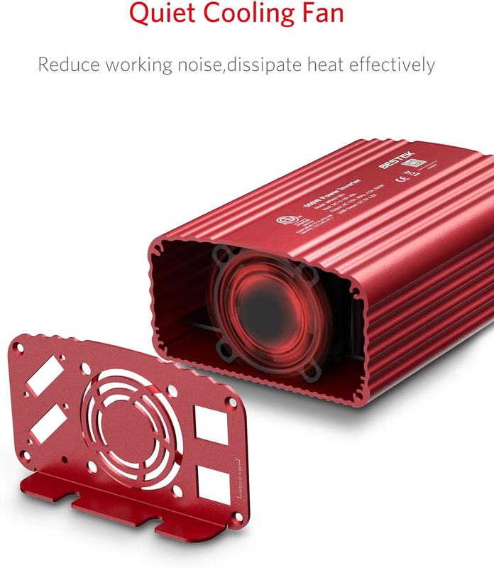 500W Power Inverter DC 12V to 110V AC Converter with Alligator Battery Clamp 4.8