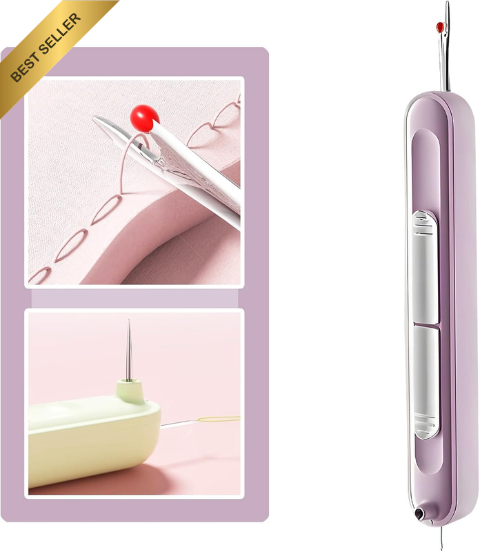 2-In-1 Automatic Needle Threader and Seam Ripper, Purple Quilting Sewing Machine