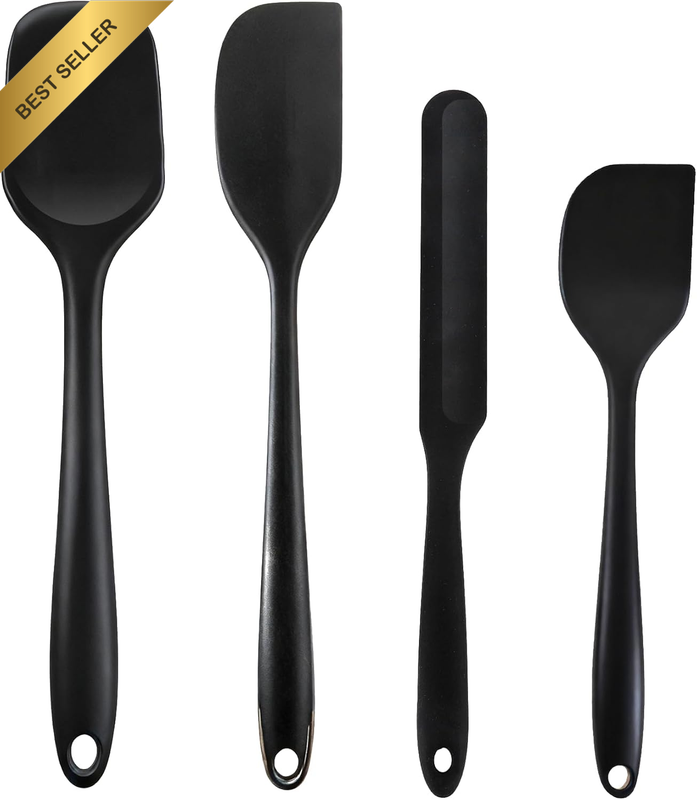 Silicone Spatula Set, 4 Pcs Food Grade & Heat Resistant Kitchen Utensils - Bpa-F