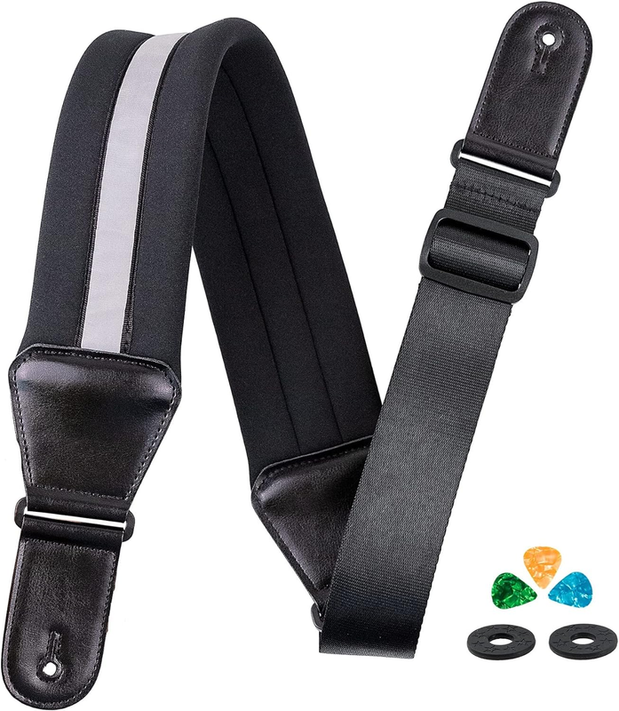 W/memory Foam, 3'' Width Leather Ends, Adjustable From 43'