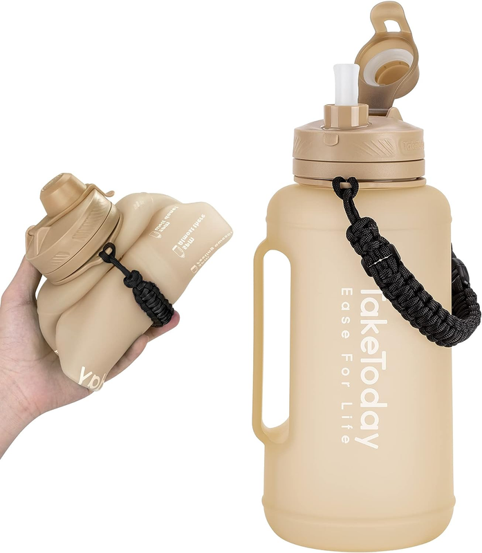 Large Collapsible Water Bottles 68Oz Leak Proof BpaFree Foldable Gallon Silicone
